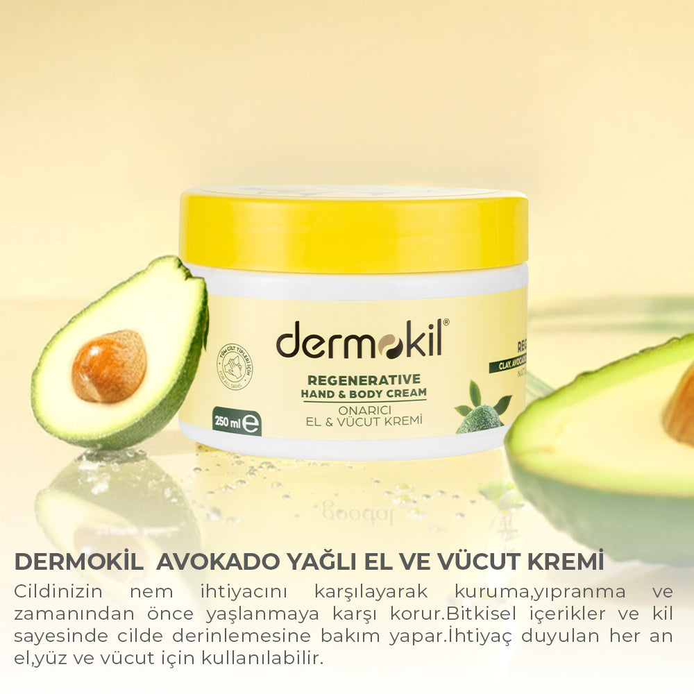 Onarıcı Avokado Yağlı El ve Vücut Kremi 250 ml - Dermokil