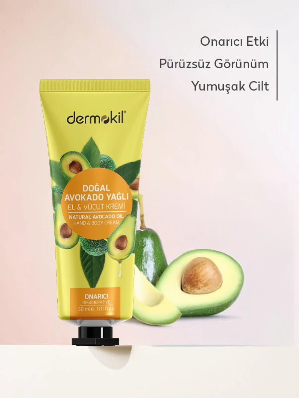 Onarıcı Avokado Yağlı El ve Vücut Kremi 30 ml - Dermokil