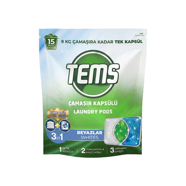 3-in-1 Laundry Detergent Pods for Whites, 15 Washes