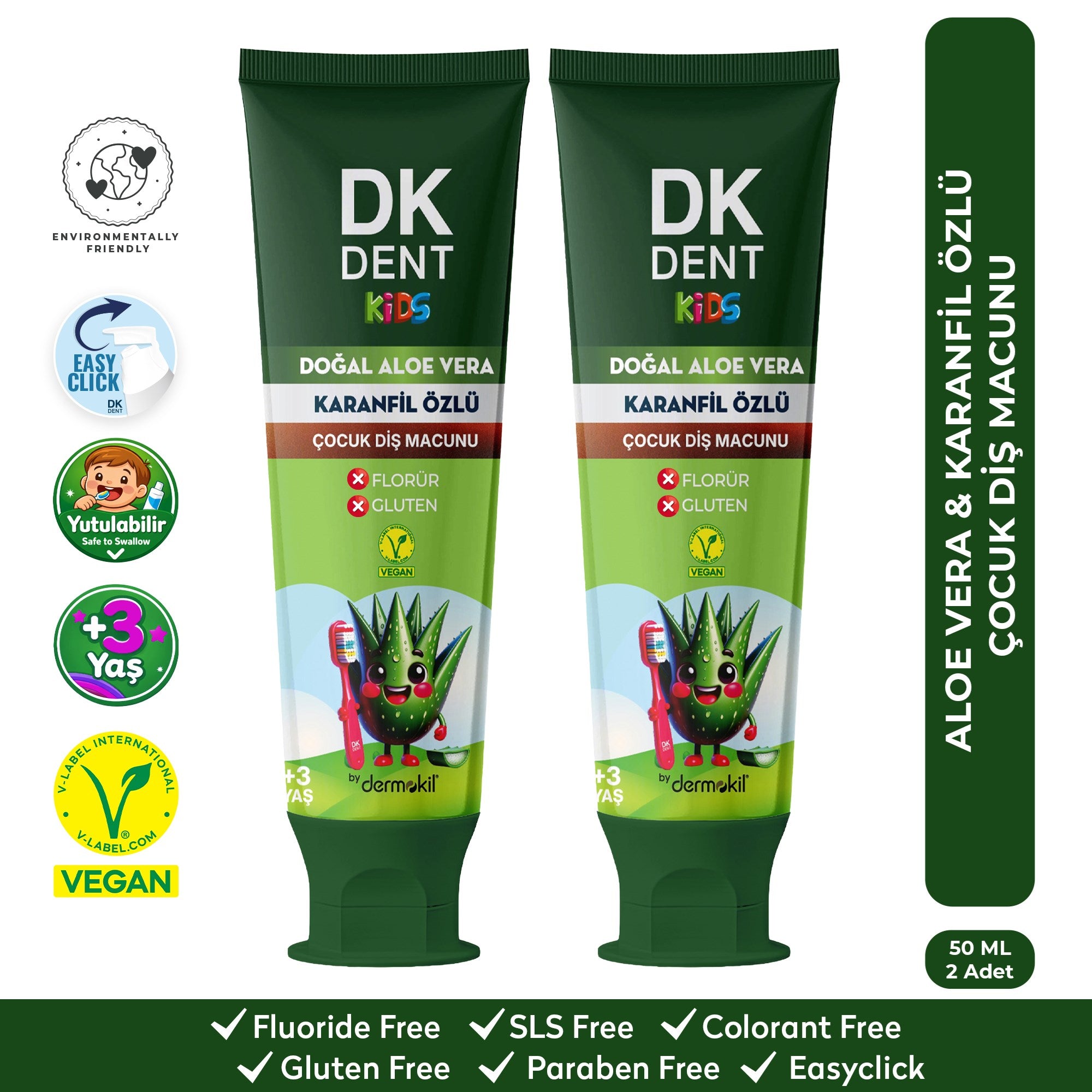Karanfil Özlü Çocuk Diş Macunu 50 ml 2'li Set