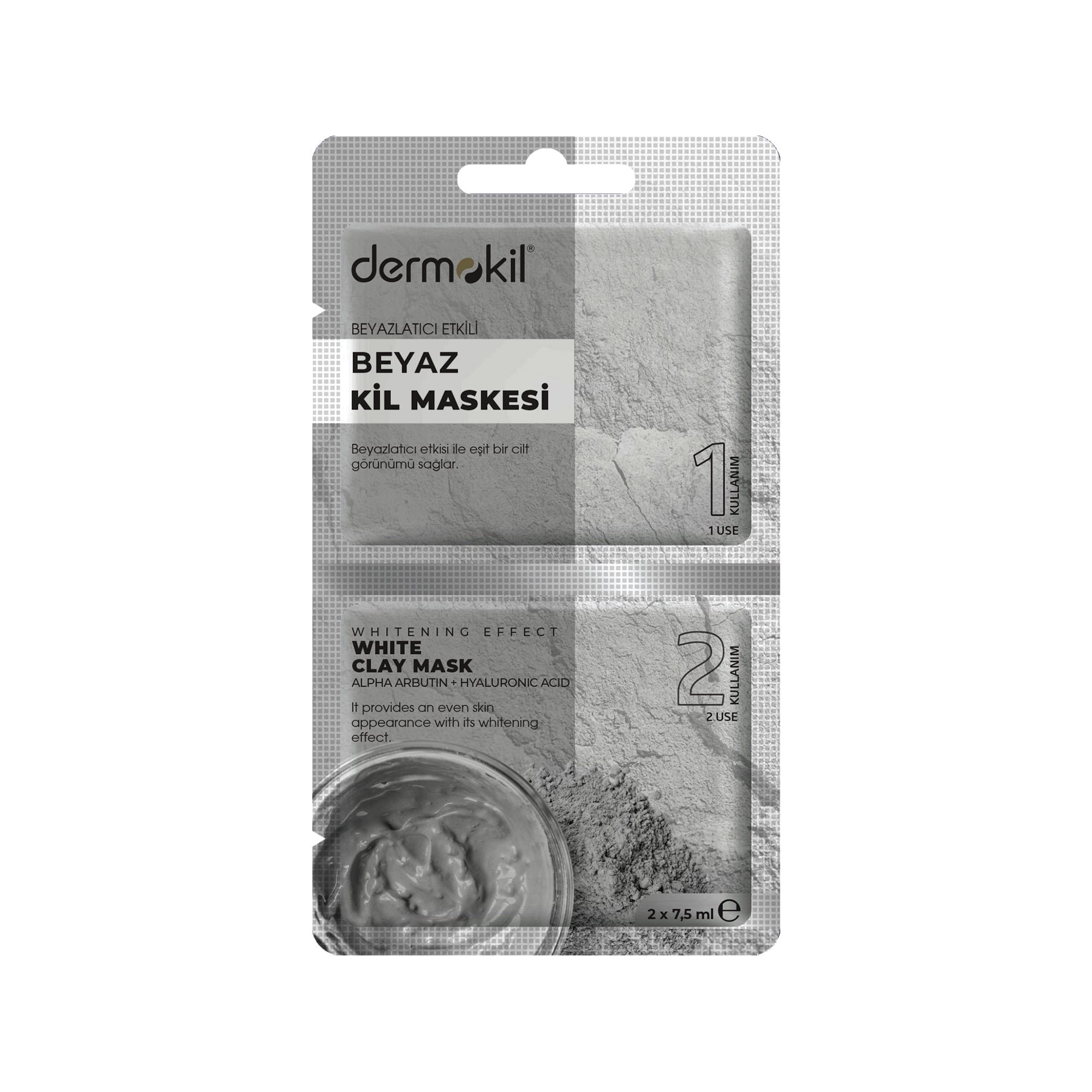 Beyazlatıcı Etkili Beyaz Kil Maskesi 15 ml - Dermokil
