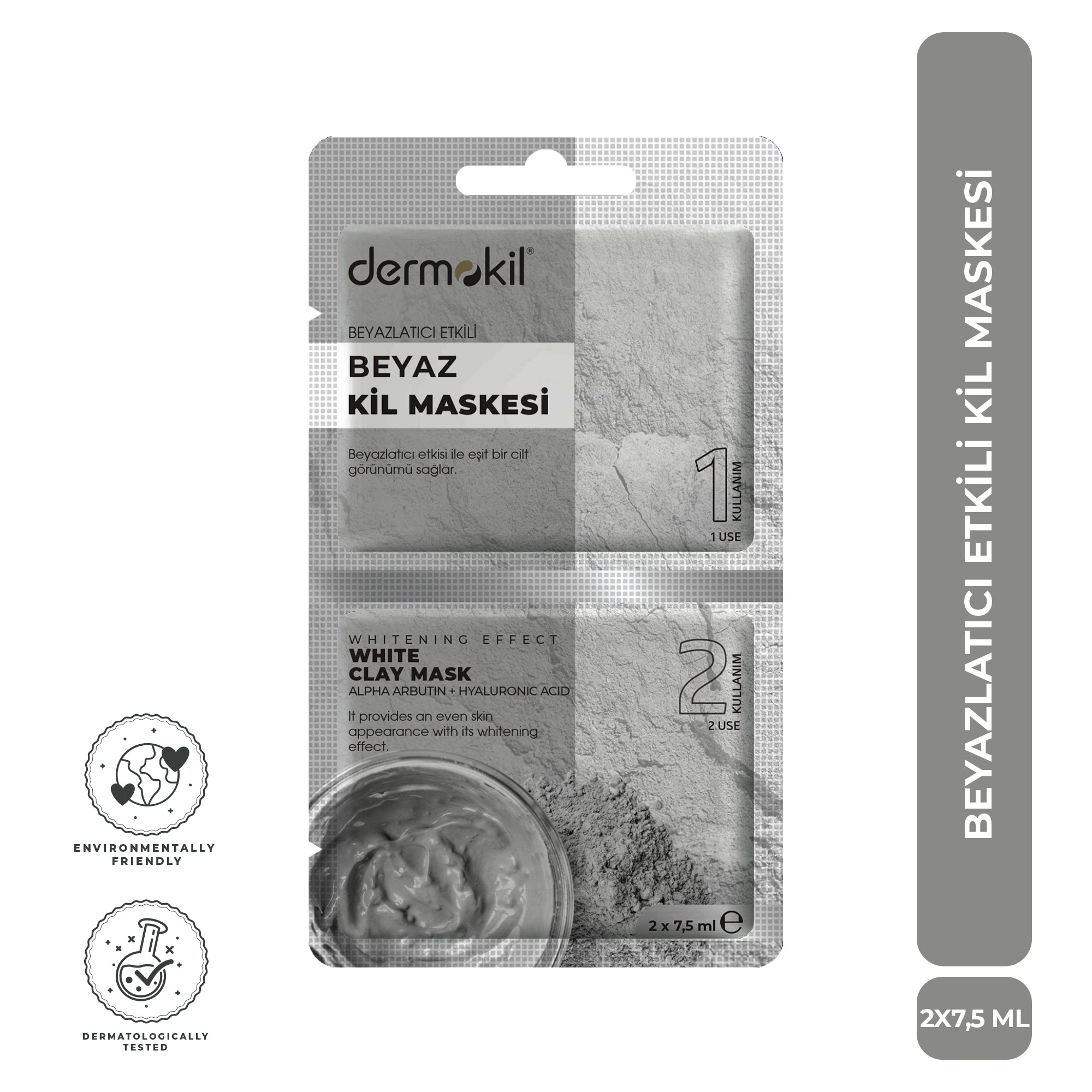 Beyazlatıcı Etkili Beyaz Kil Maskesi 15 ml - Dermokil