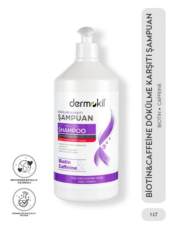 Biotin Kafein Dökülme Karşıtı Şampuan 1 lt, Dermokil.