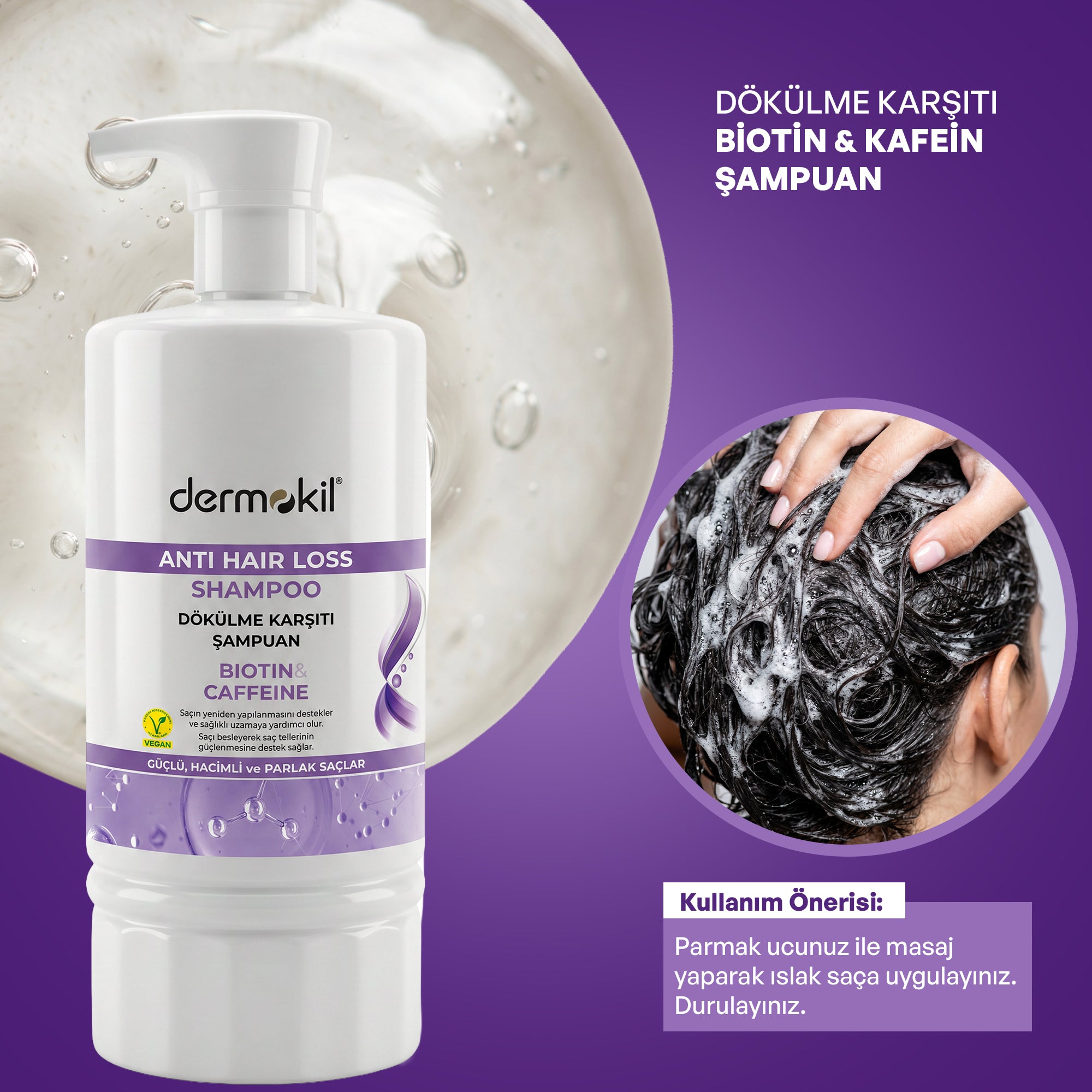 Biotin & Caffeine Dökülme Karşıtı Şampuan 950 ml - Dermokil