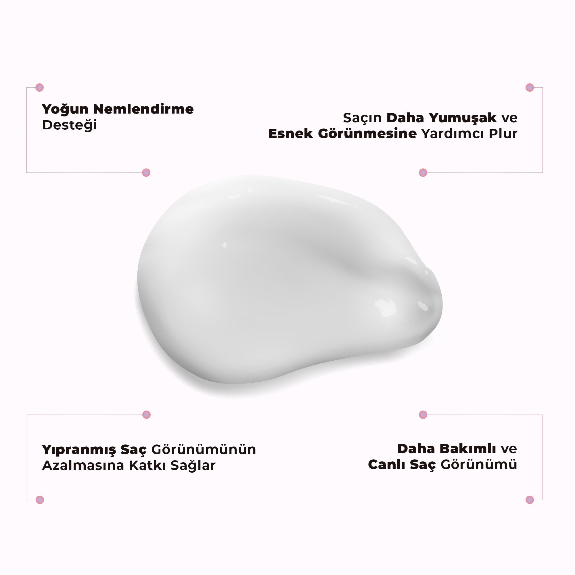 Bond repair etkili yoğun nemlendirici saç maskesi ile yıpranmış saçları onarmaya, saç bağlarını güçlendirmeye ve daha pürüzsüz, parlak ve sağlıklı bir saç görünümü kazandırmaya yardımcı bakım ürünü