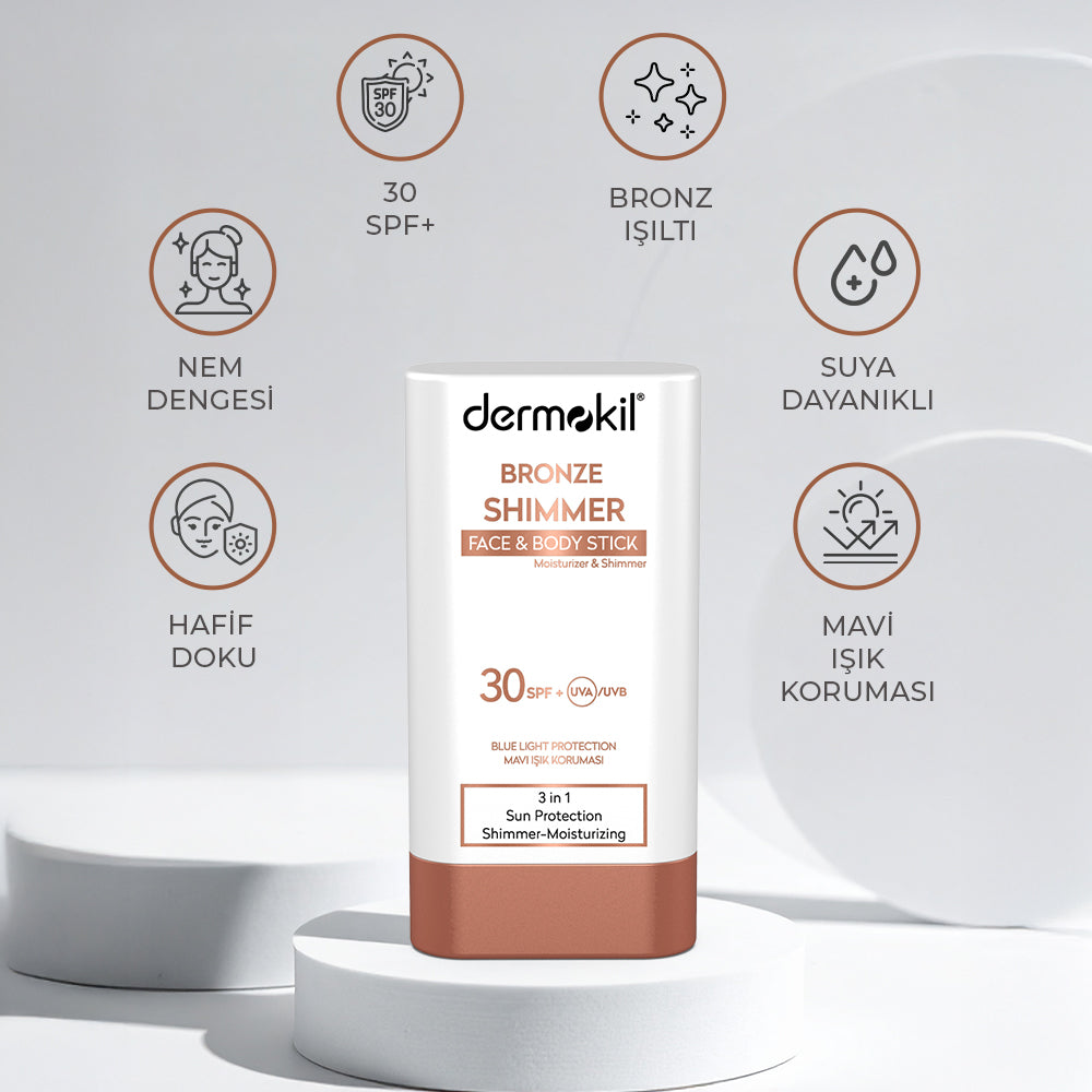 Bronzlaştırıcı Etkili SPF 30+ Stick Güneş Koruyucu 20 g - Dermokil