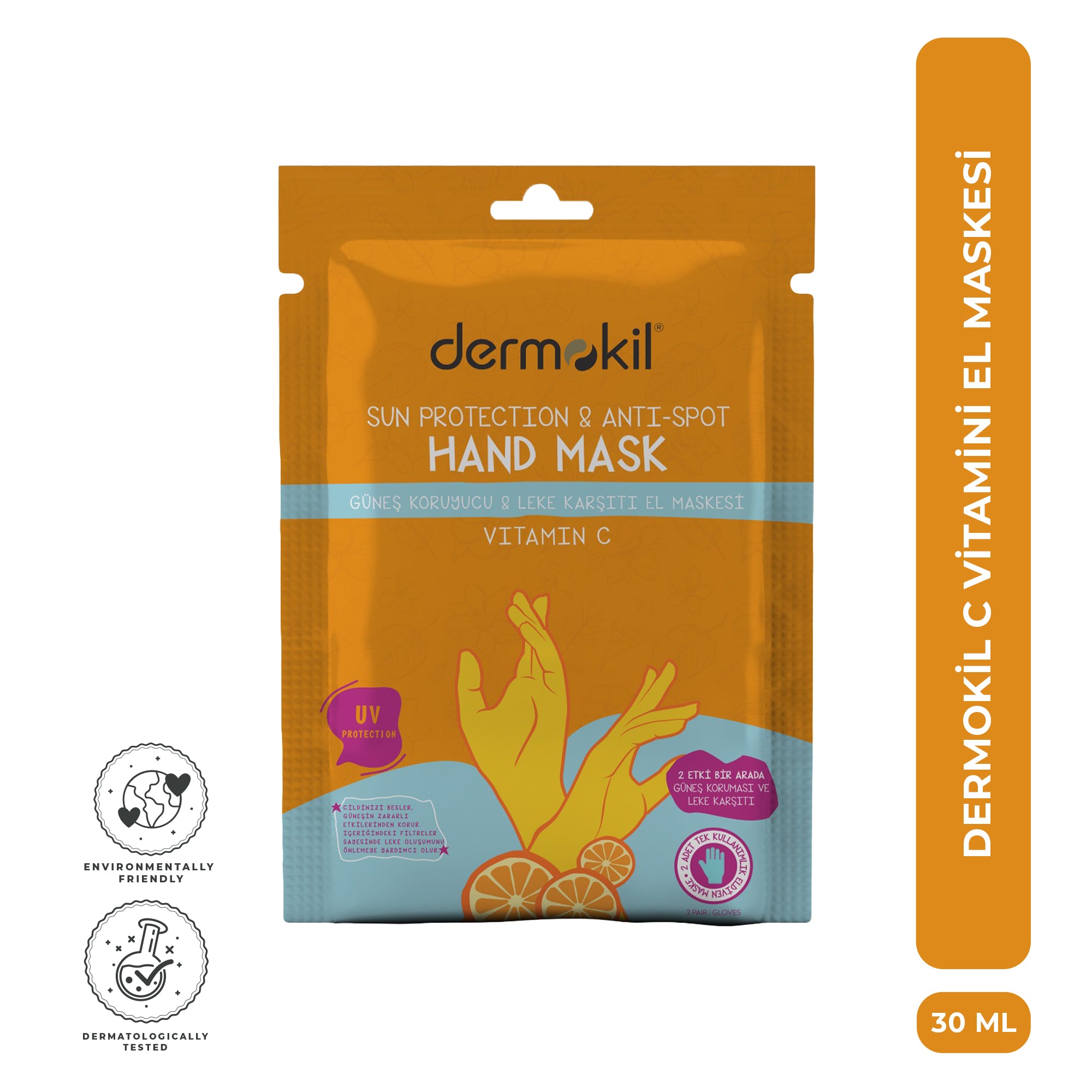 Leke Karşıtı Güneş Koruyucu El Maskesi 30 ml - Dermokil