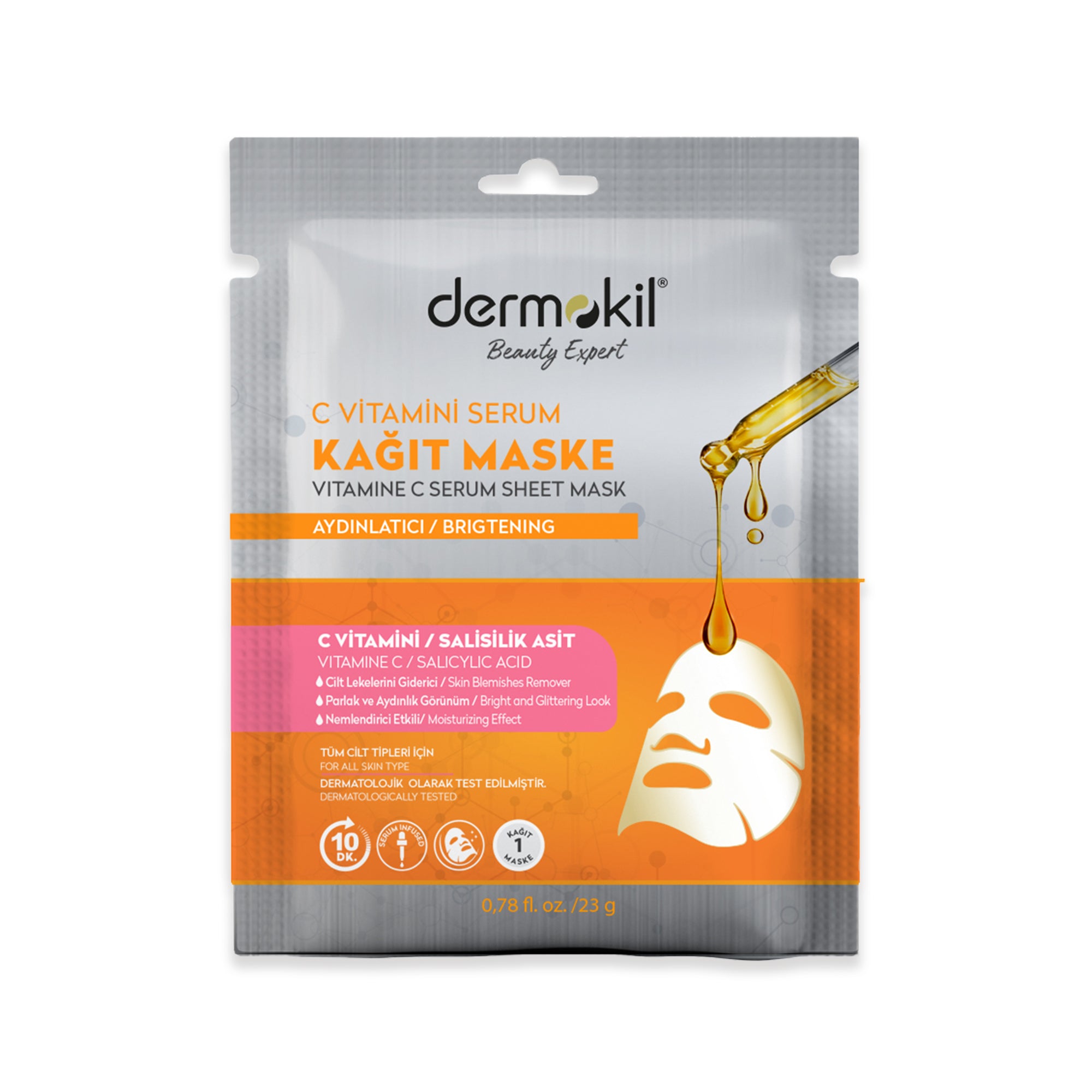 C Vitamini Serum Kağıt Maske 23 gr - Dermokil
