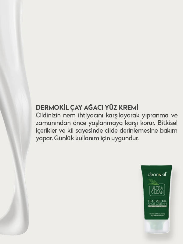 Çay ağacı yağı içeren akne karşıtı yüz kremi ile cildi arındıran, fazla yağı dengeleyen ve daha temiz, pürüzsüz bir cilt görünümü kazandırmaya yardımcı olan bakım ürünü