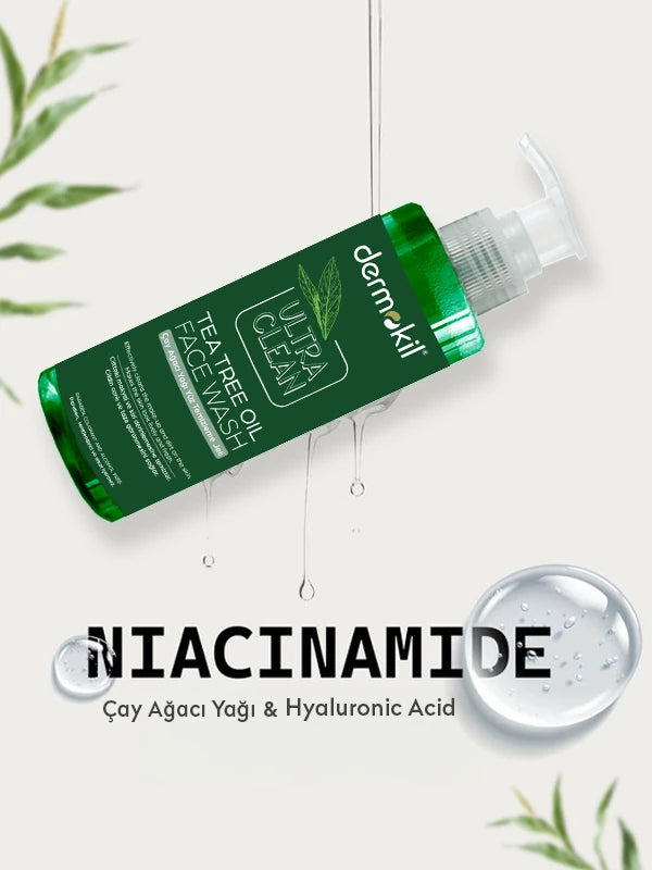 Akne Karşıtı Tazeleyici Çay Ağacı Yağı Yüz Temizleme Jeli 300 ml - Dermokil