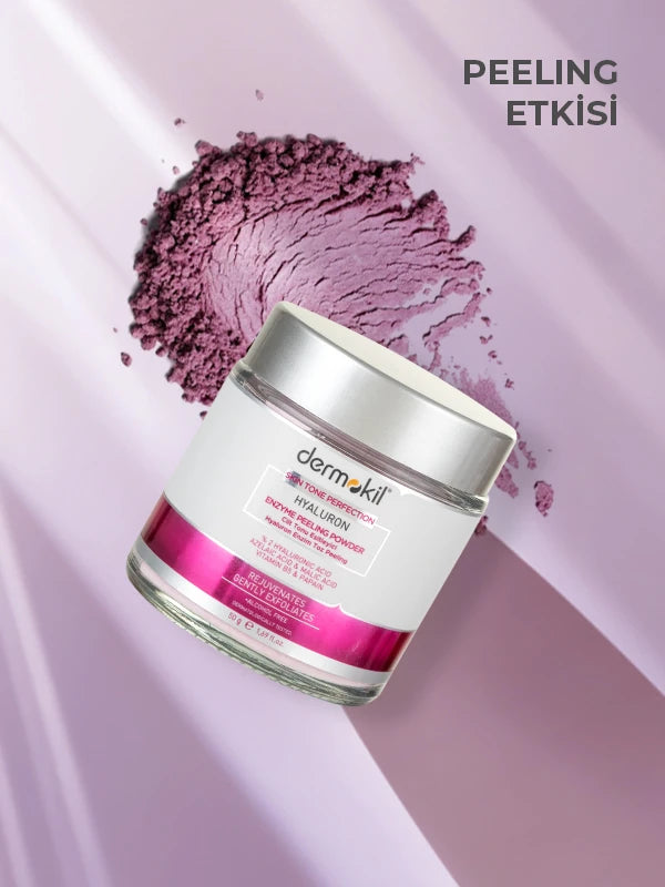 Hyaluron içerikli enzim toz peeling ile cildi nazikçe arındıran, ölü deriyi temizleyen ve cilt tonunu eşitlemeye yardımcı bakım ürünü