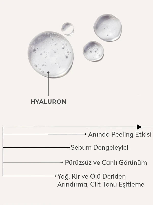 Hyaluron içerikli enzim toz peeling ile cildi nazikçe arındıran, ölü deriyi temizleyen ve cilt tonunu eşitlemeye yardımcı bakım ürünü