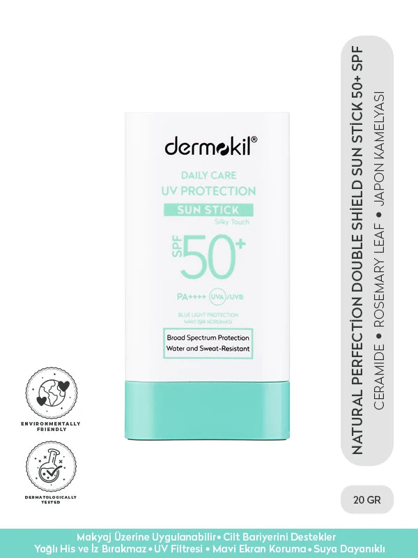 SPF 50 yüksek korumalı stick güneş kremi ile cildi güneşin zararlı UV ışınlarına karşı koruyan, pratik kullanımıyla kolay uygulanabilen güneş koruyucu