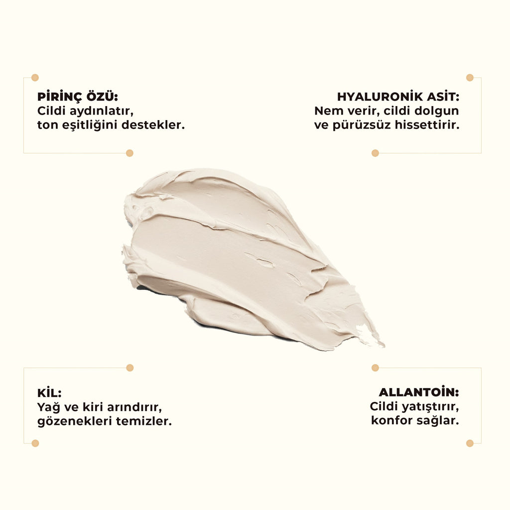 Beyazlatıcı Pirinç Özü Kil Maskesi 30 ml - Dermokil