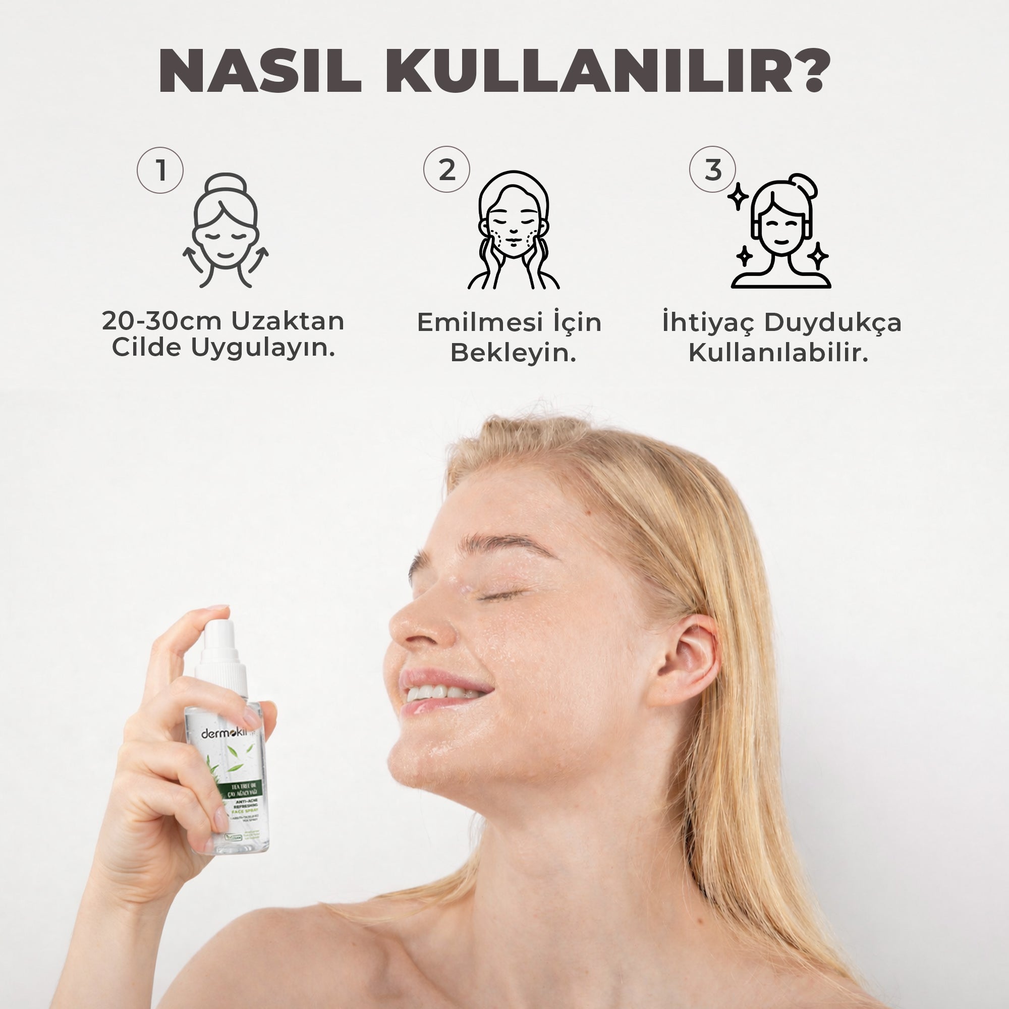 Akne Karşıtı Tazeleyici Çay Ağacı Yağı Yüz Spreyi 50 ml, Dermokil.