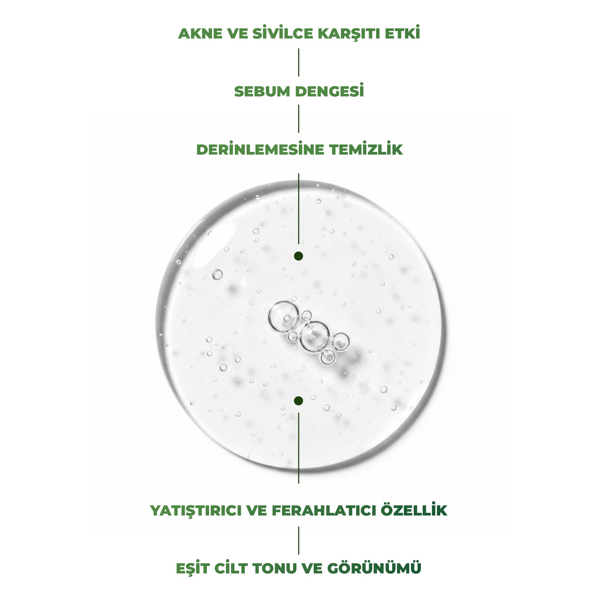 Çay ağacı içeren akne karşıtı yüz temizleme jeli ile cildi derinlemesine arındıran, fazla yağı dengeleyen ve daha temiz, pürüzsüz ve dengeli bir cilt görünümü kazandırmaya yardımcı bakım ürünü