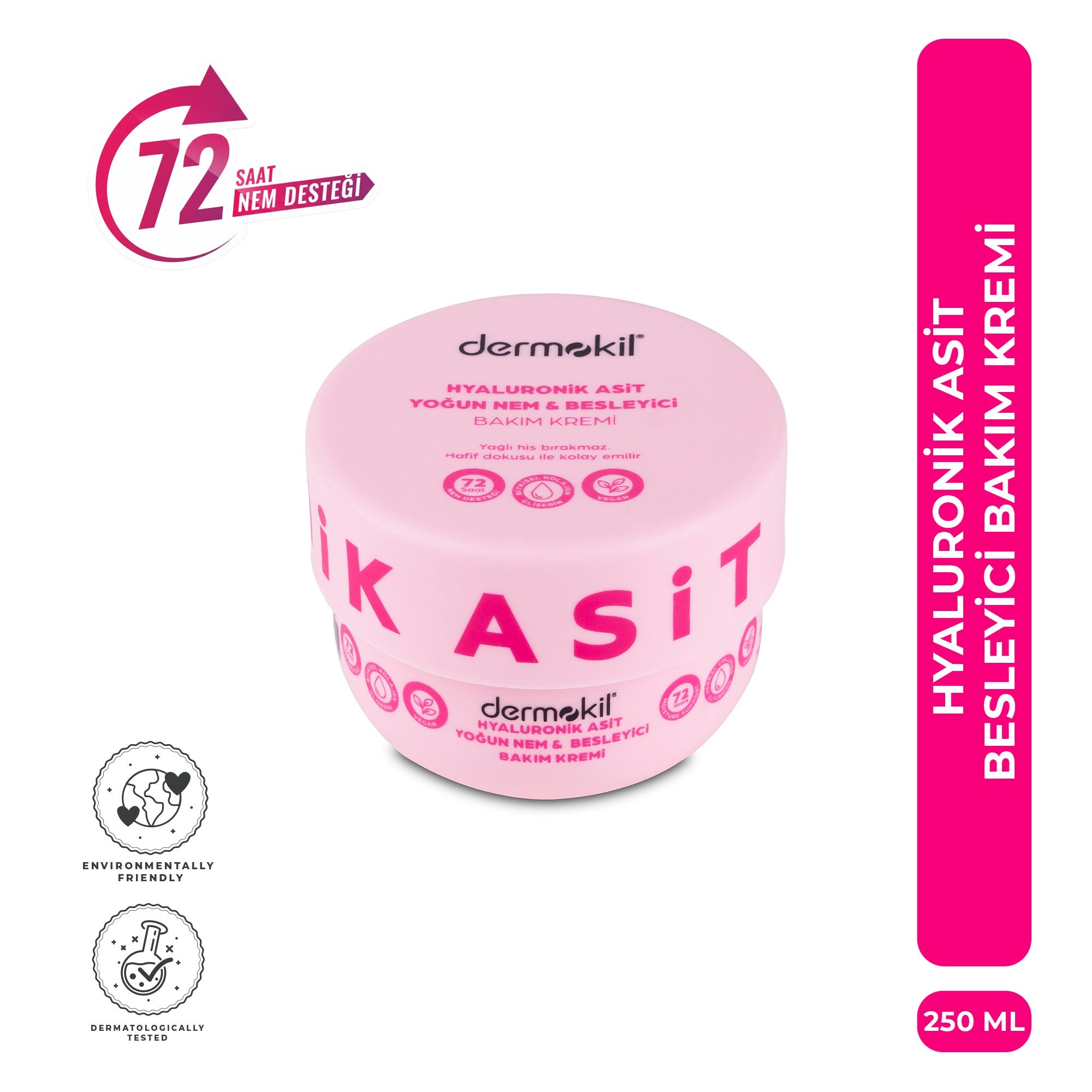Hyalüronik Asit Yoğun Nemlendirici Besleyici Bakım Kremi 250 ml, Dermokil.