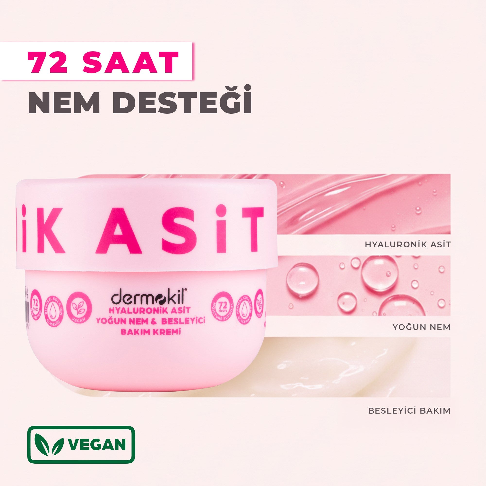Hyalüronik Asit Yoğun Nemlendirici Besleyici Bakım Kremi 250 ml, Dermokil.