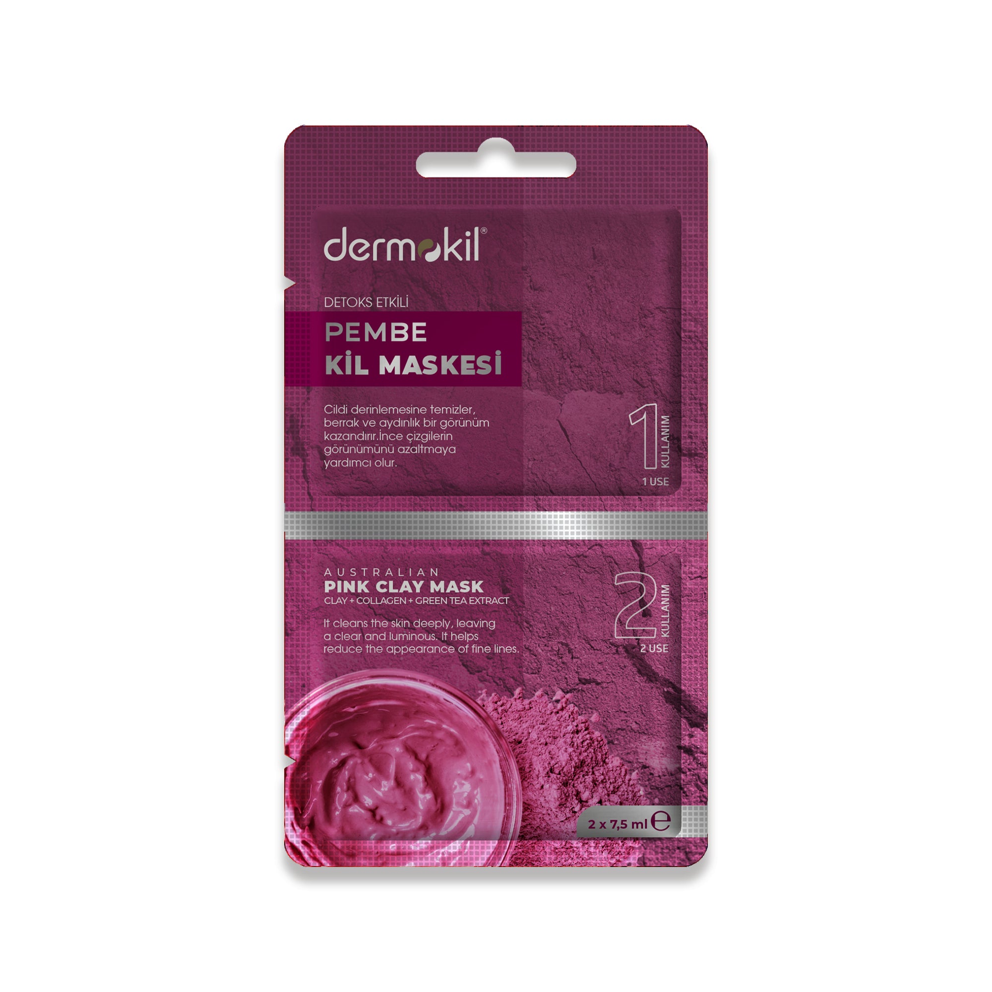 Detoks Etkili Pembe Kil Maske 15 ml - Dermokil