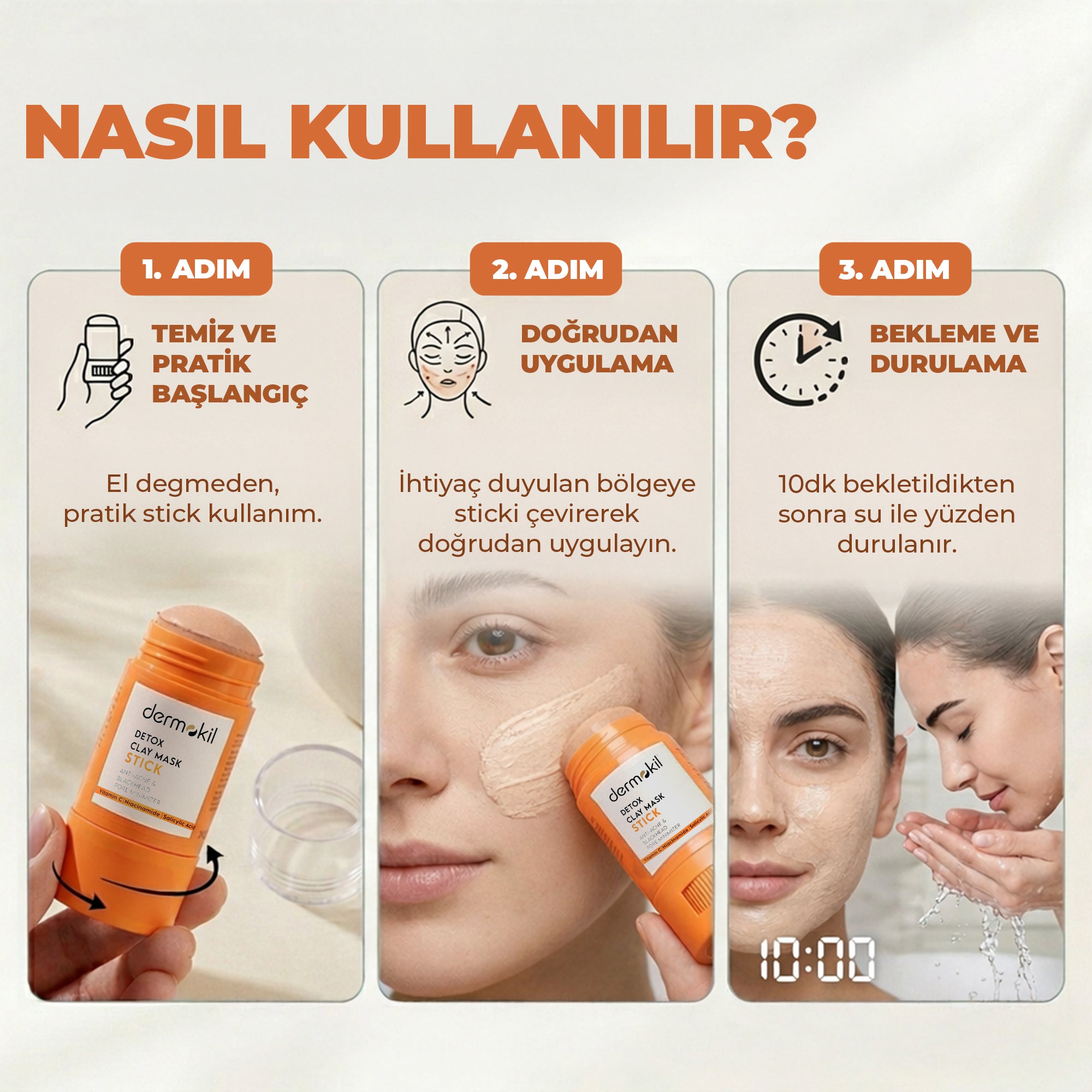 Detox etkili stick kil maske ile cildi derinlemesine arındıran, fazla yağı dengeleyen ve daha temiz, pürüzsüz ve sağlıklı bir cilt görünümü kazandırmaya yardımcı pratik bakım ürünü