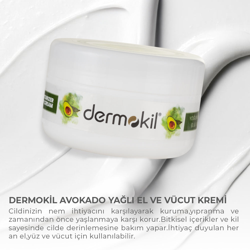 Avokado Özlü Doğal El ve Vücut Kremi 300 ml - Dermokil