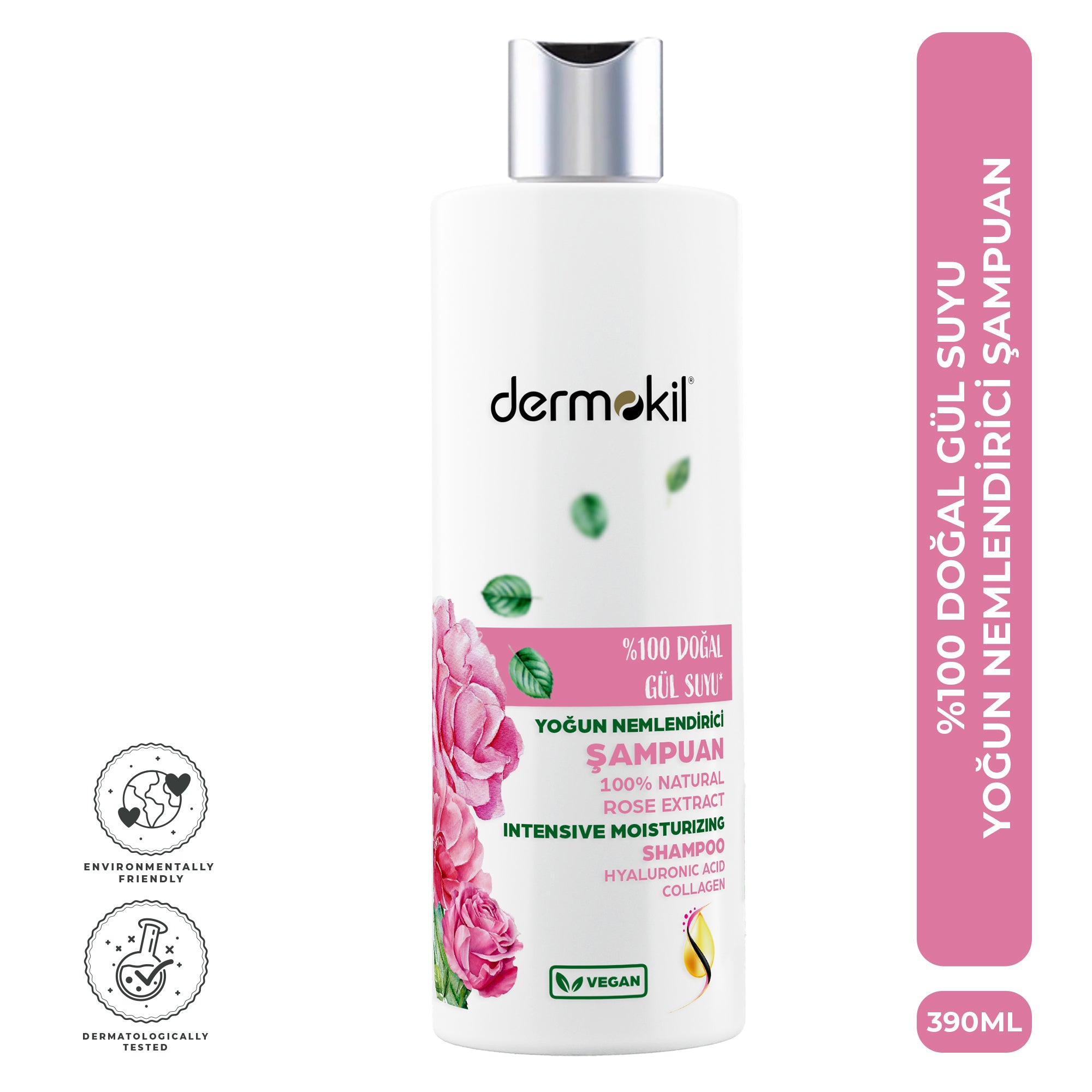 %100 doğal gül suyu içeren şampuan ile saçları nazikçe temizleyen, saç derisini ferahlatan ve saçlara daha canlı, yumuşak ve parlak bir görünüm kazandırmaya yardımcı bakım ürünü