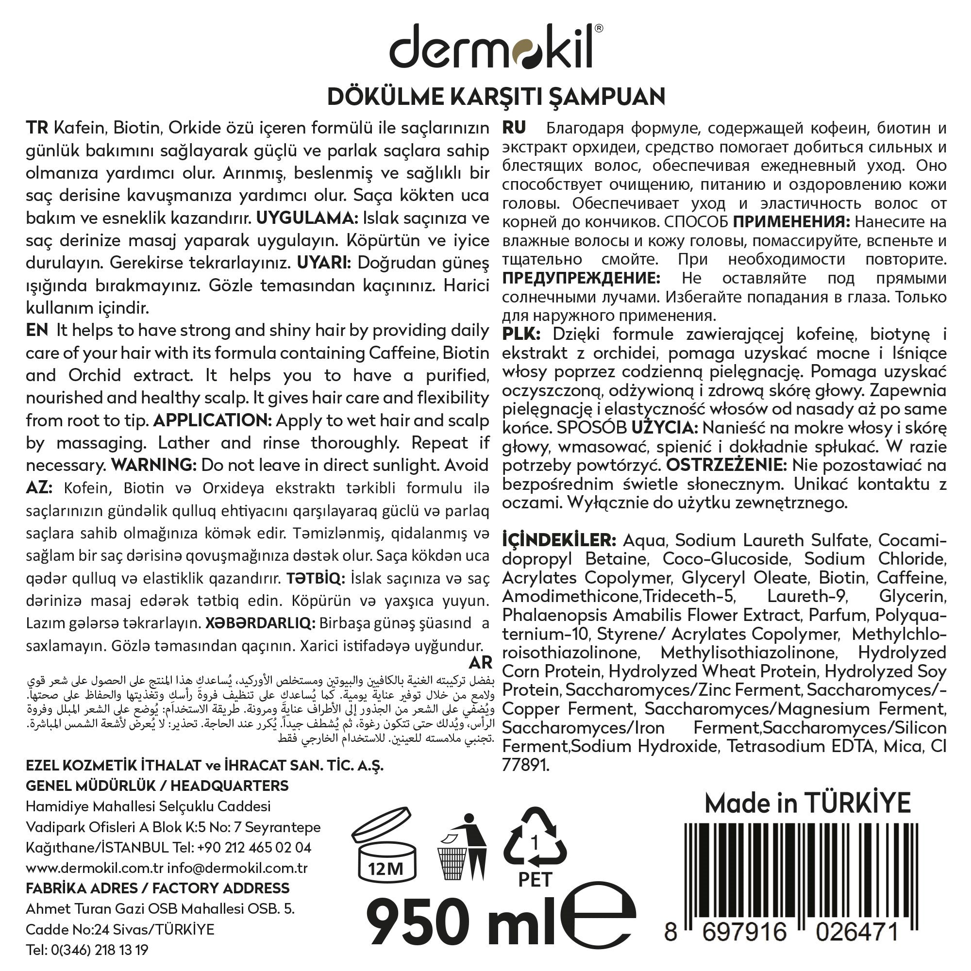 Dökülme Karşıtı Saç Bakım Seti - Dermokil