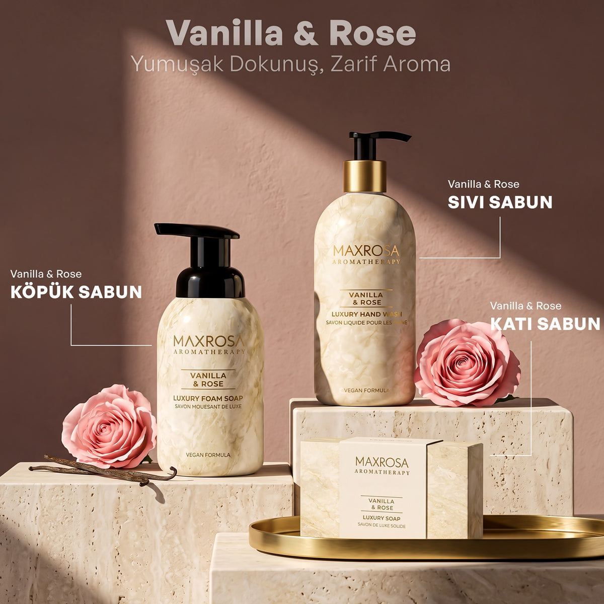 Aromatherapy Vanilla & Rose Köpük Sabun 400 g