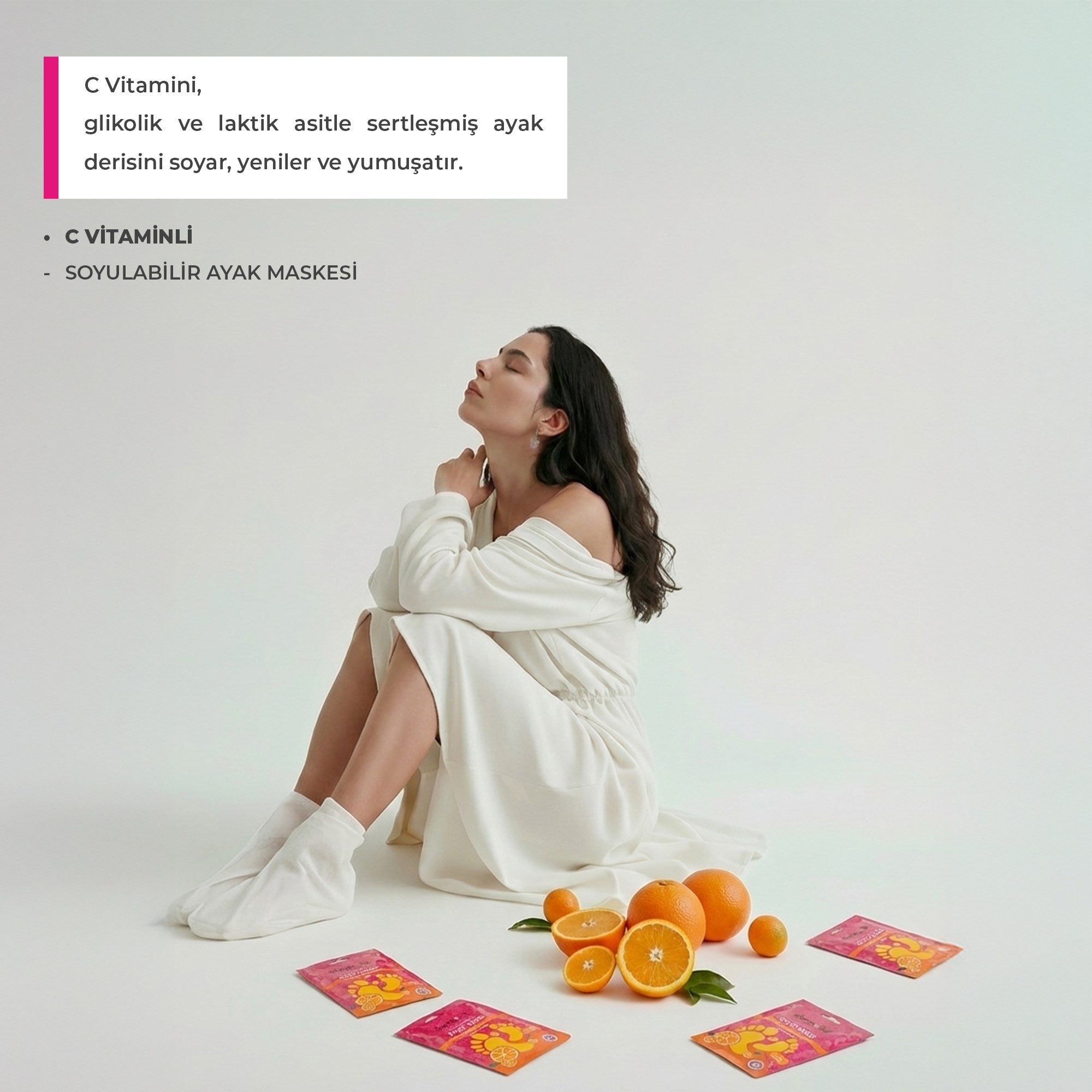 C Vitaminli Peeling Etkili Soyulabilen Çorap Tipi Ayak Maskesi 30 ml