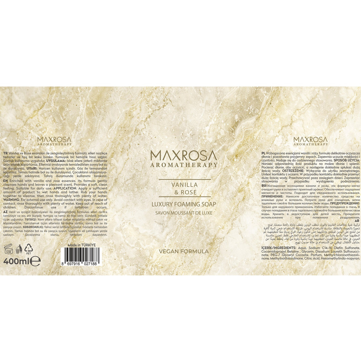Aromatherapy Vanilla & Rose Köpük Sabun 400 g