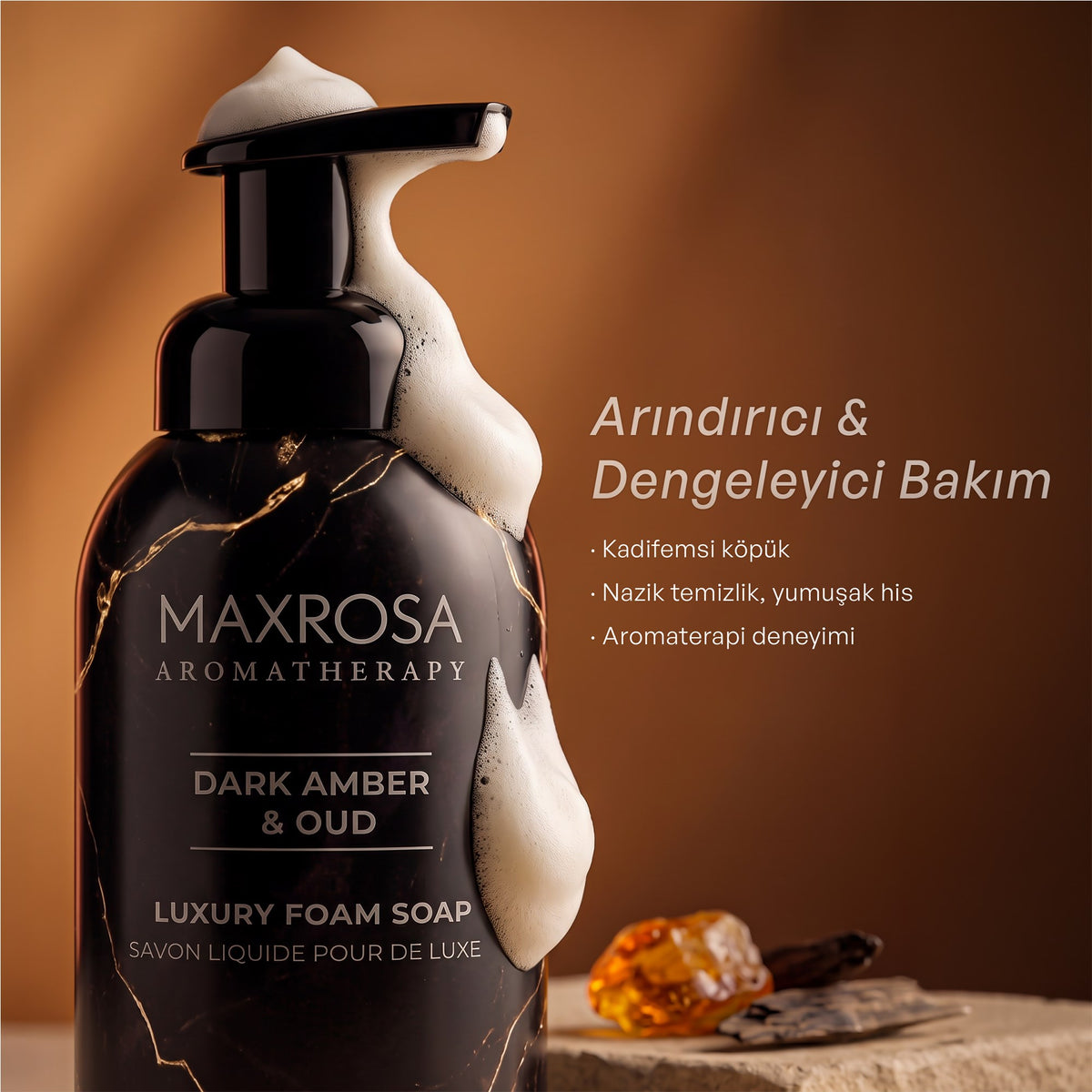 Aromatherapy Dark Amber & Oud Köpük Sabun 400 g