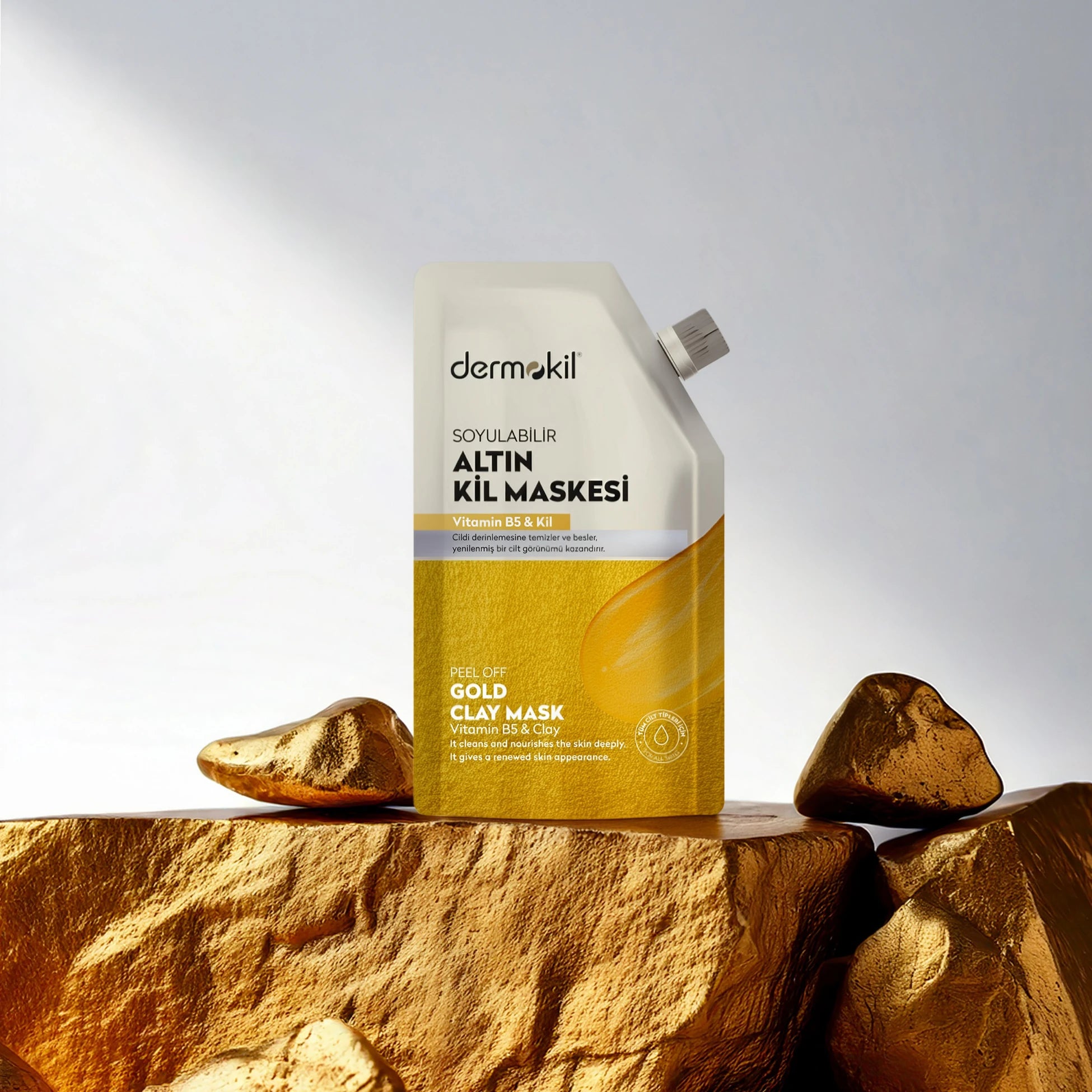 Yenileyici Besleyici Soyulabilir Altın Kil Maskesi 30 ml - Dermokil