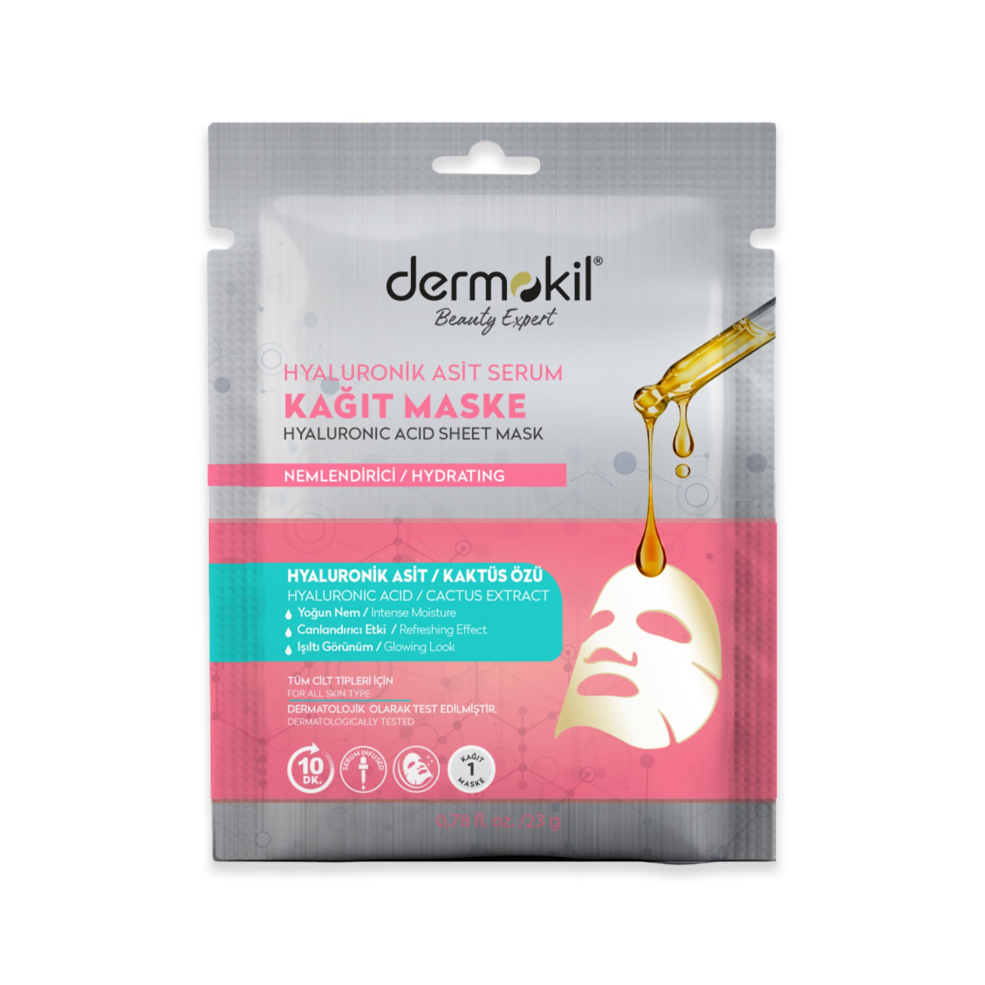 Hyalüronik Asit Serum Kağıt Maske 23 gr - Dermokil