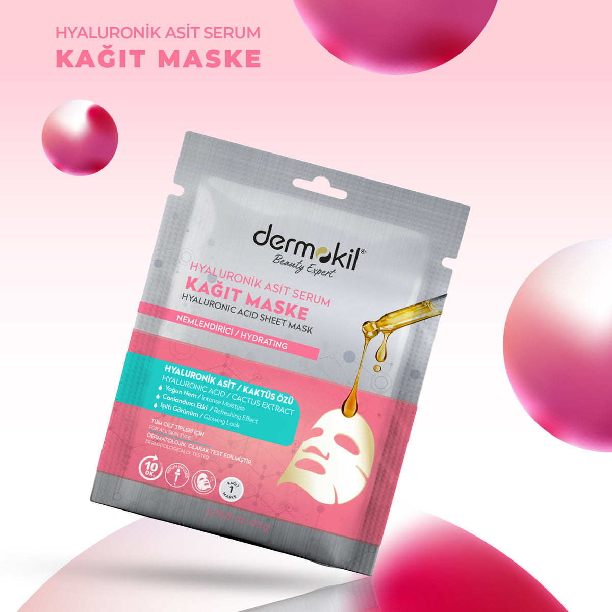 Hyalüronik Asit Serum Kağıt Maske 23 gr - Dermokil