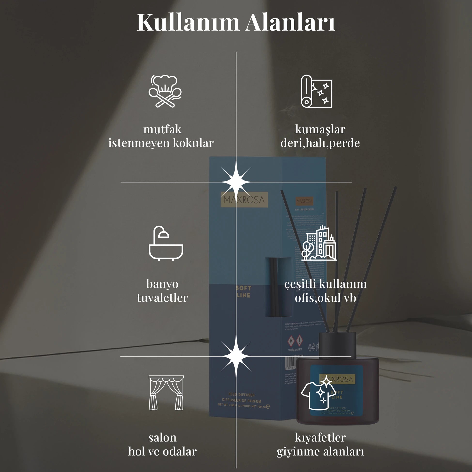 Soft Line Reed Diffuser Çubuklu Oda Kokusu 100 ml