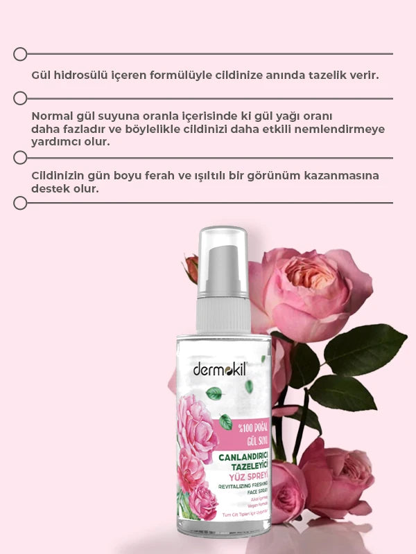 %100 Doğal Gül Suyu Cilt Bakım Seti
