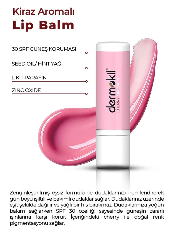 Cherry Kiraz Aromalı Nemlendirici  Lip Balm 30 SPF