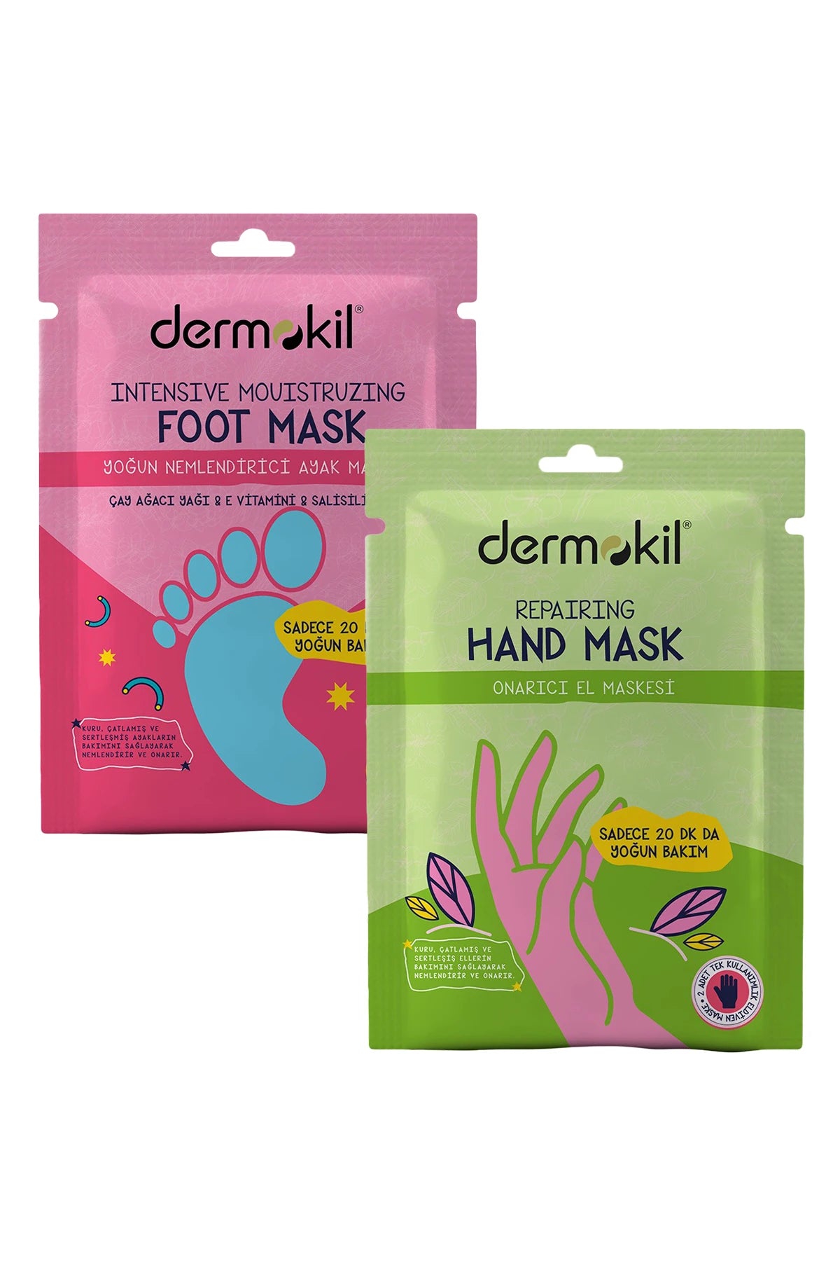 Yoğun Nemlendirici Ayak Maskesi 30 ml + Onarıcı El Maskesi 30 ml 2'li Set