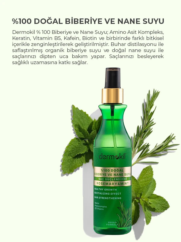 %100 Doğal Biberiye Suyu Saç Güçlendirici Sprey 250 ml