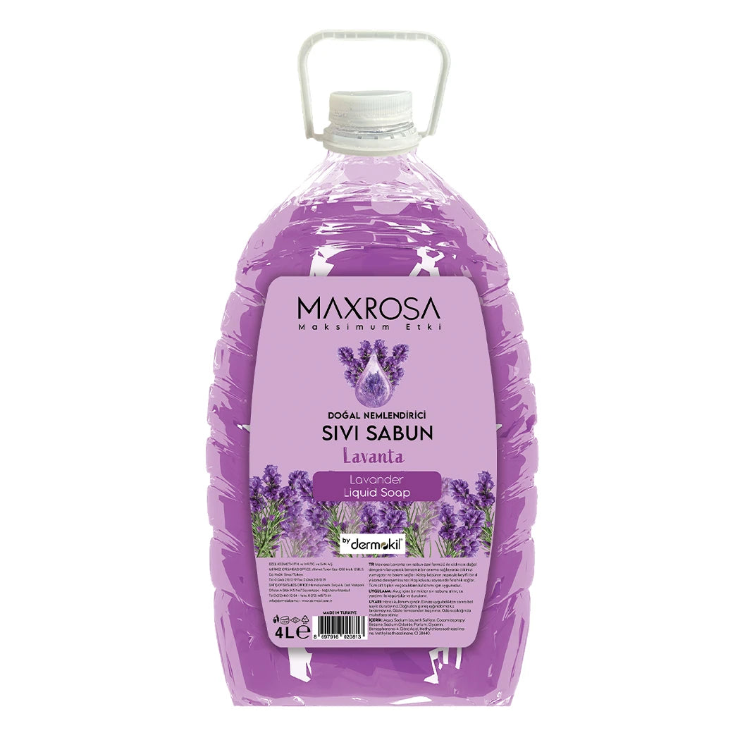 Doğal Nemlendirici Lavanta Çiçeği ve Mucizevi Kil Sıvı Sabun 4 lt
