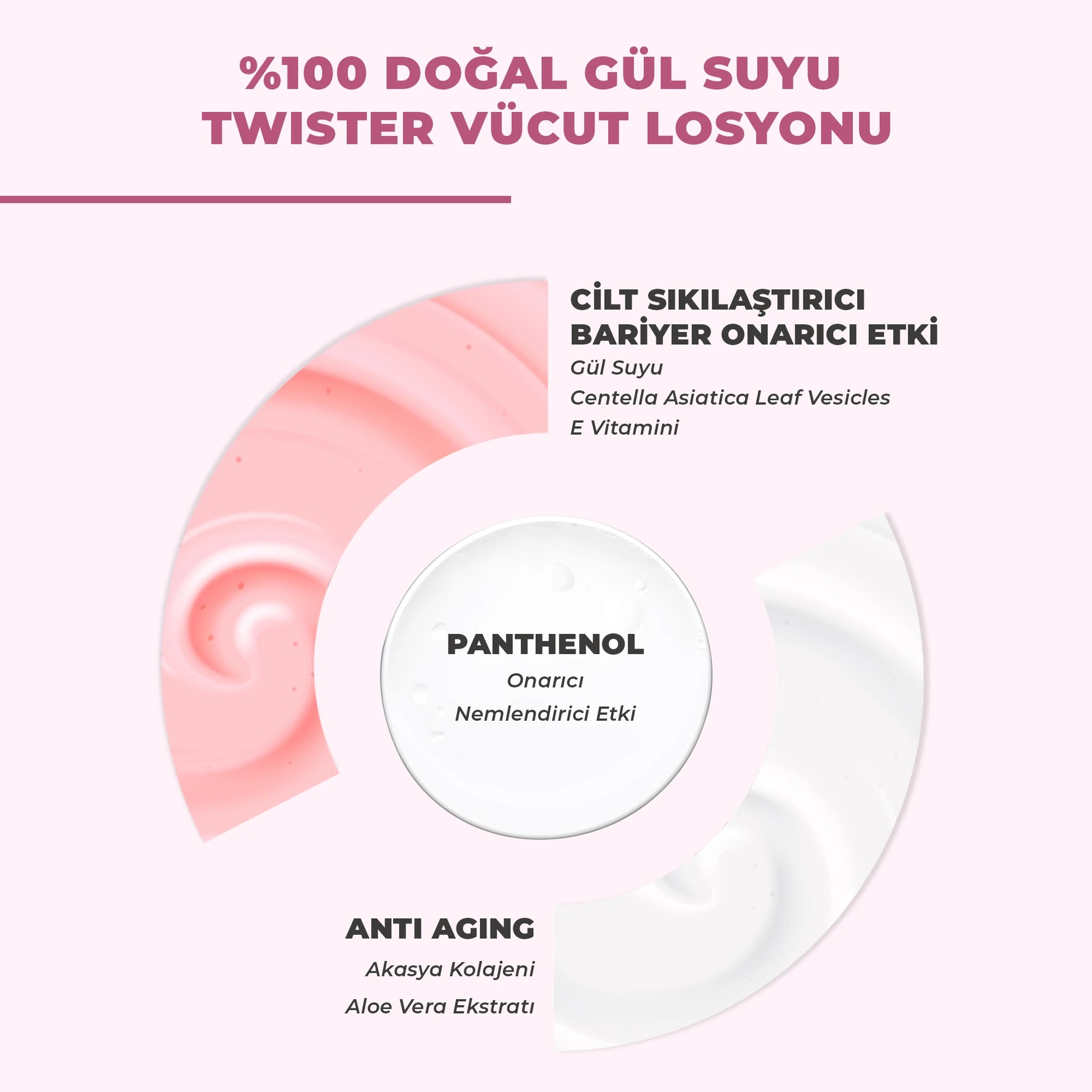 %100 Doğal Gül Suyu Canlandırıcı Yoğun Nemlendirici Twister Vücut Losyonu 200 ml