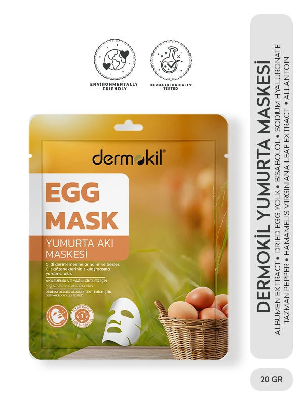 Akne Karşıtı Yumurta Kağıt Maske 20 gr