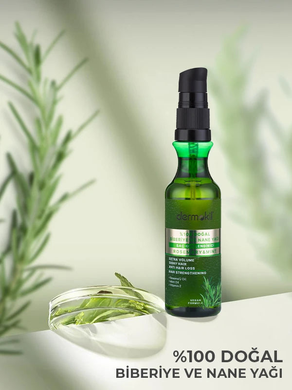 %100 Doğal Saç Güçlendirici Biberiye ve Nane Yağı 75 ml