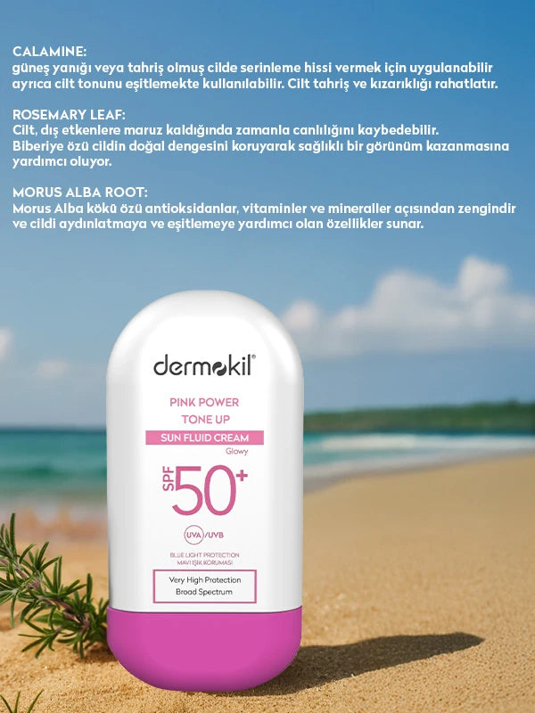 Pink Tone-Up Fluid Sun Cream SPF 50+ Pembe Ton Eşitleyici Fluid Güneş Koruyucu 60 gr