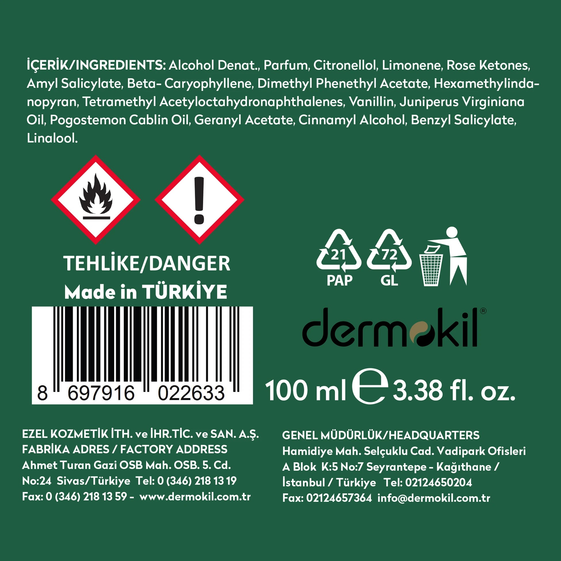 Natural Flower Reed Diffuser Çubuklu Oda Kokusu 100 ml