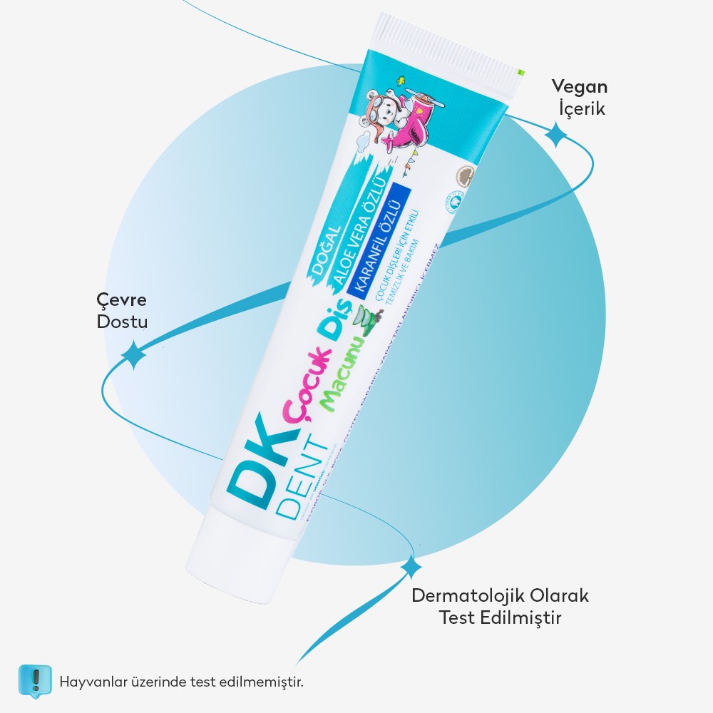 Karanfil özlü çocuk diş macunu 2'li set ile dişleri nazikçe temizleyen, ağız bakımını destekleyen ve çocuklar için güvenli kullanım sunan doğal içerikli bakım ürünü