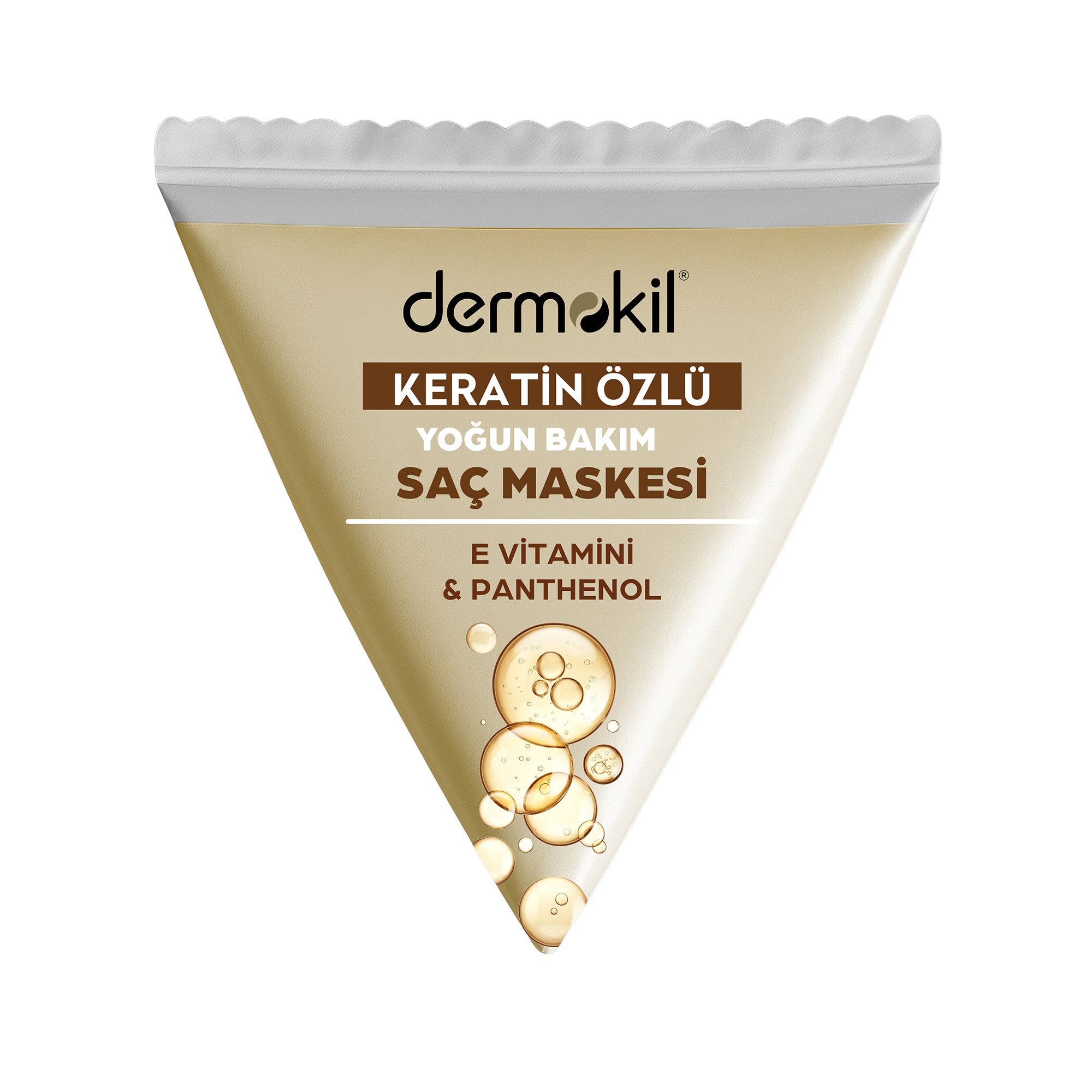 Keratin içerikli saç maskesi ile yıpranmış saçları onarmaya, saç tellerini güçlendirmeye ve daha pürüzsüz, parlak ve sağlıklı bir saç görünümü kazandırmaya yardımcı bakım ürünü