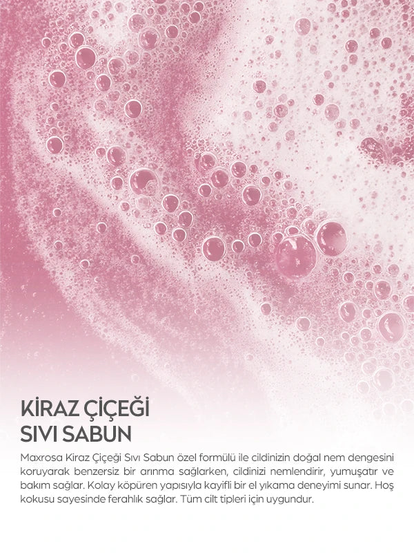 Dermokil kiraz çiçeği sıvı sabun cildi kurutmadan temizlik sağlayarak yumuşak bir his kazandırır
