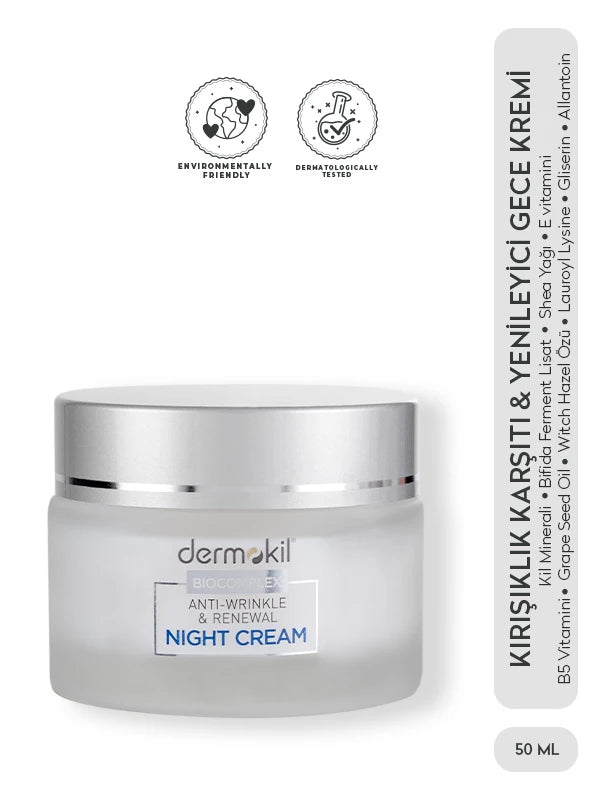 Kırışıklık Karşıtı Yenileyici Gece Kremi 50 ml - Dermokil
