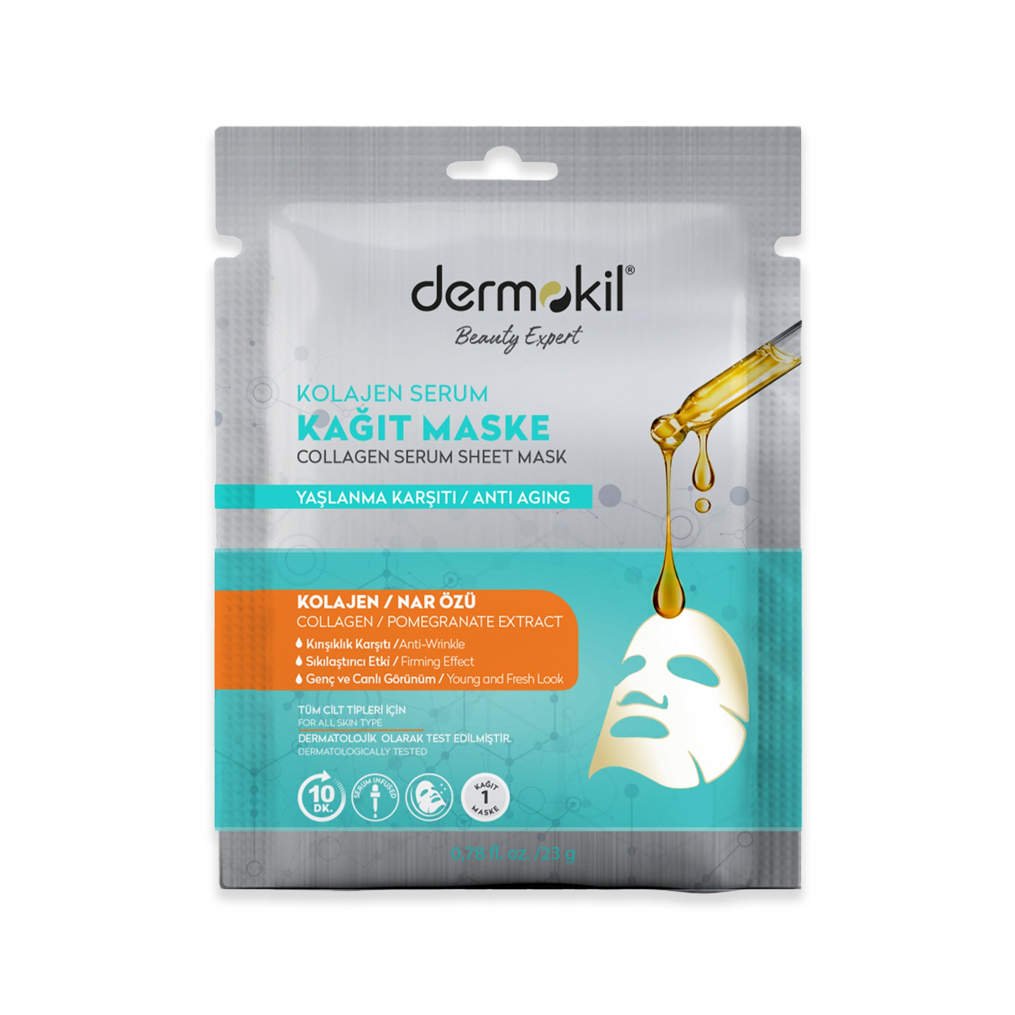 Kolajen Serum Kağıt Maske 23 gr - Dermokil
